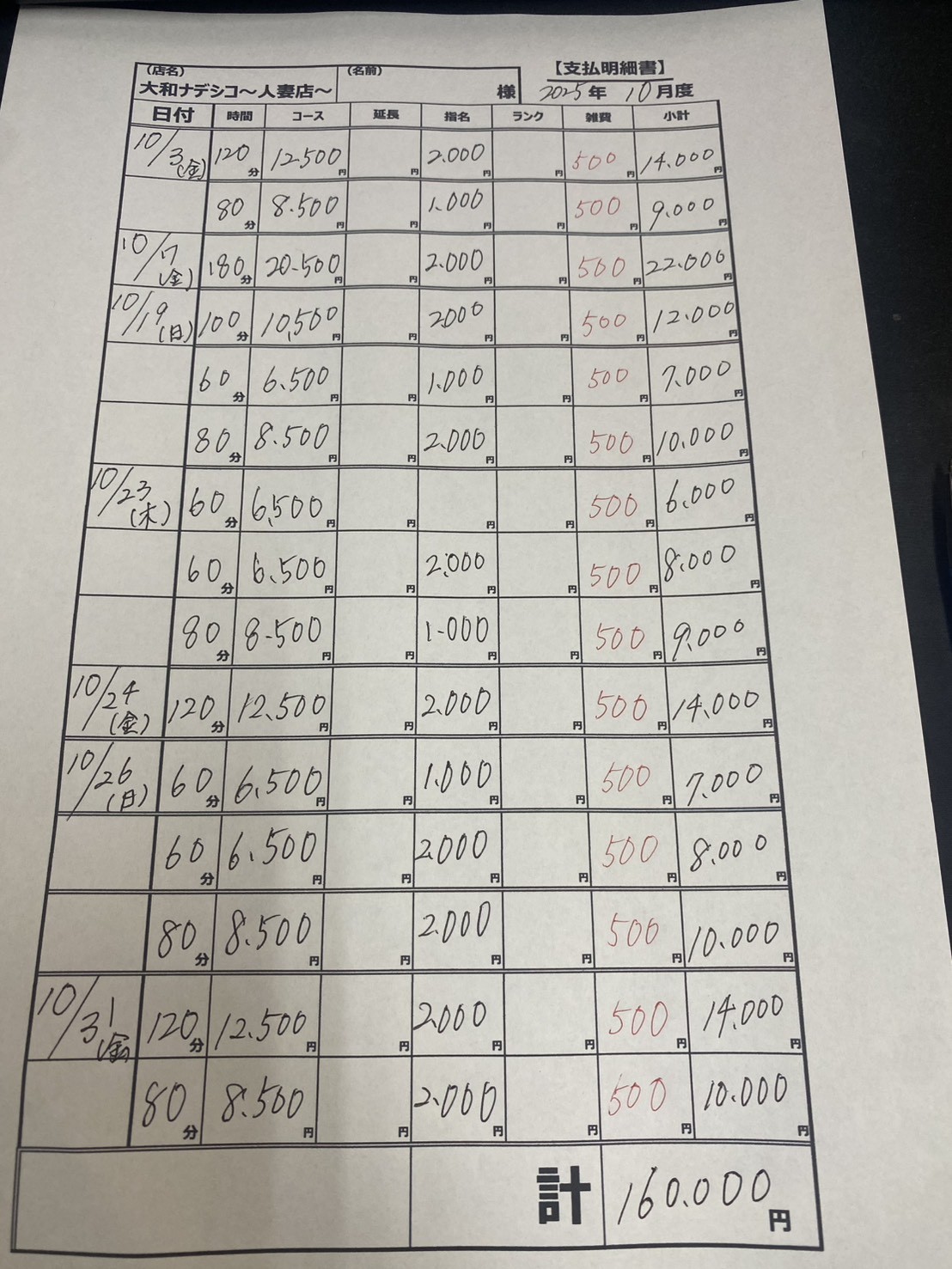 給与明細サンプル